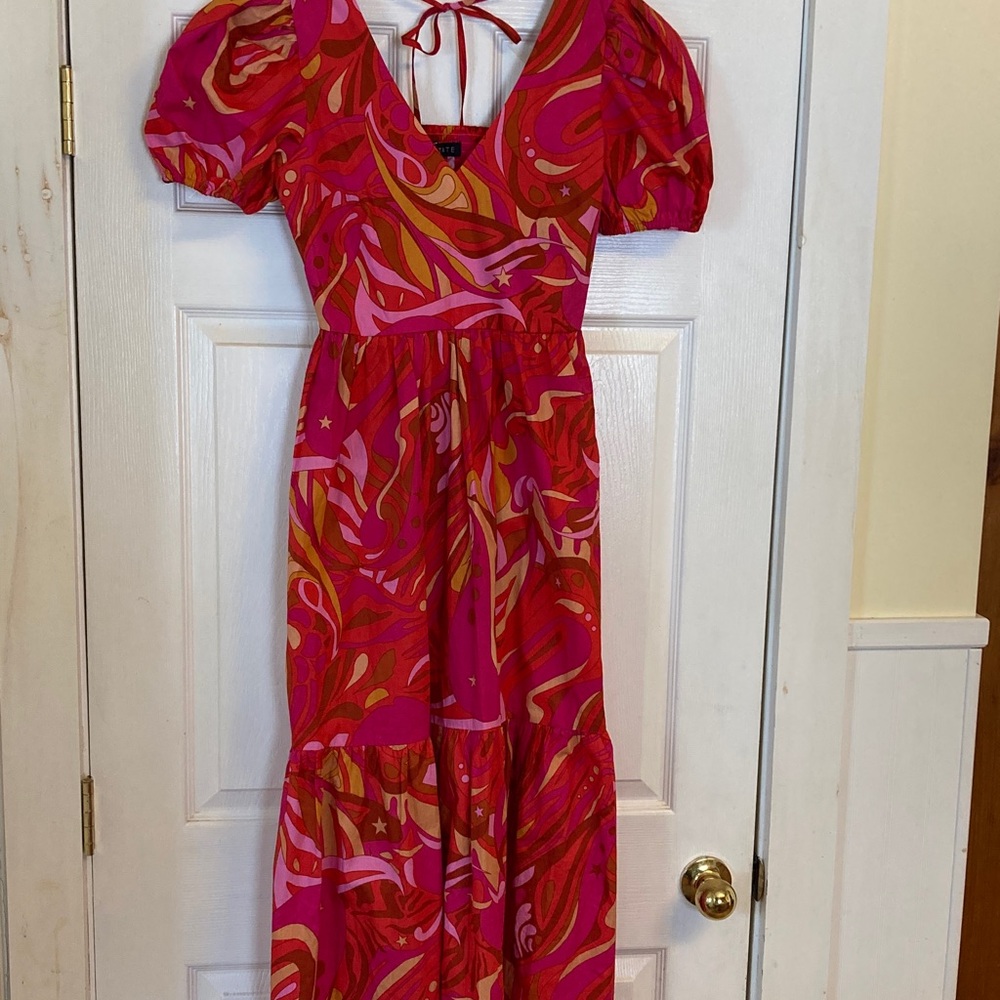 1. State Vibrant Pink & Orange Maxi Dress